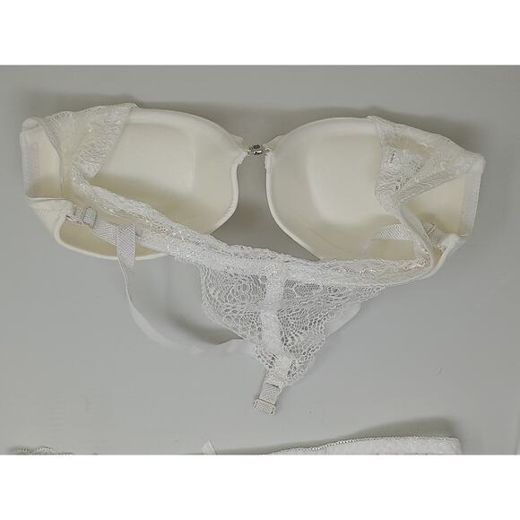 Women's White swbreety lingerie set with Lace Trim - Size L - Picture 5 of 8